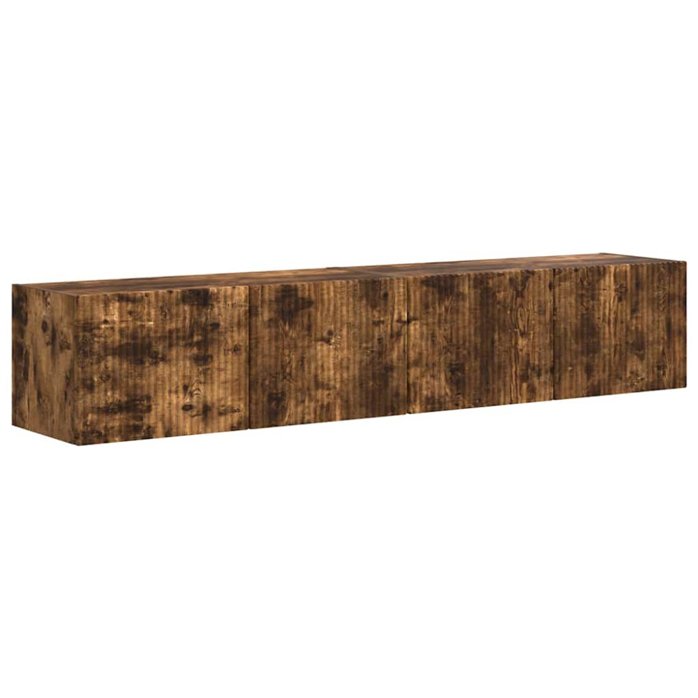 Produktbild för TV Vägghylla 2 pcs Rökt ek 78,5 x 31 x 29,5 cm Konstruerat trä