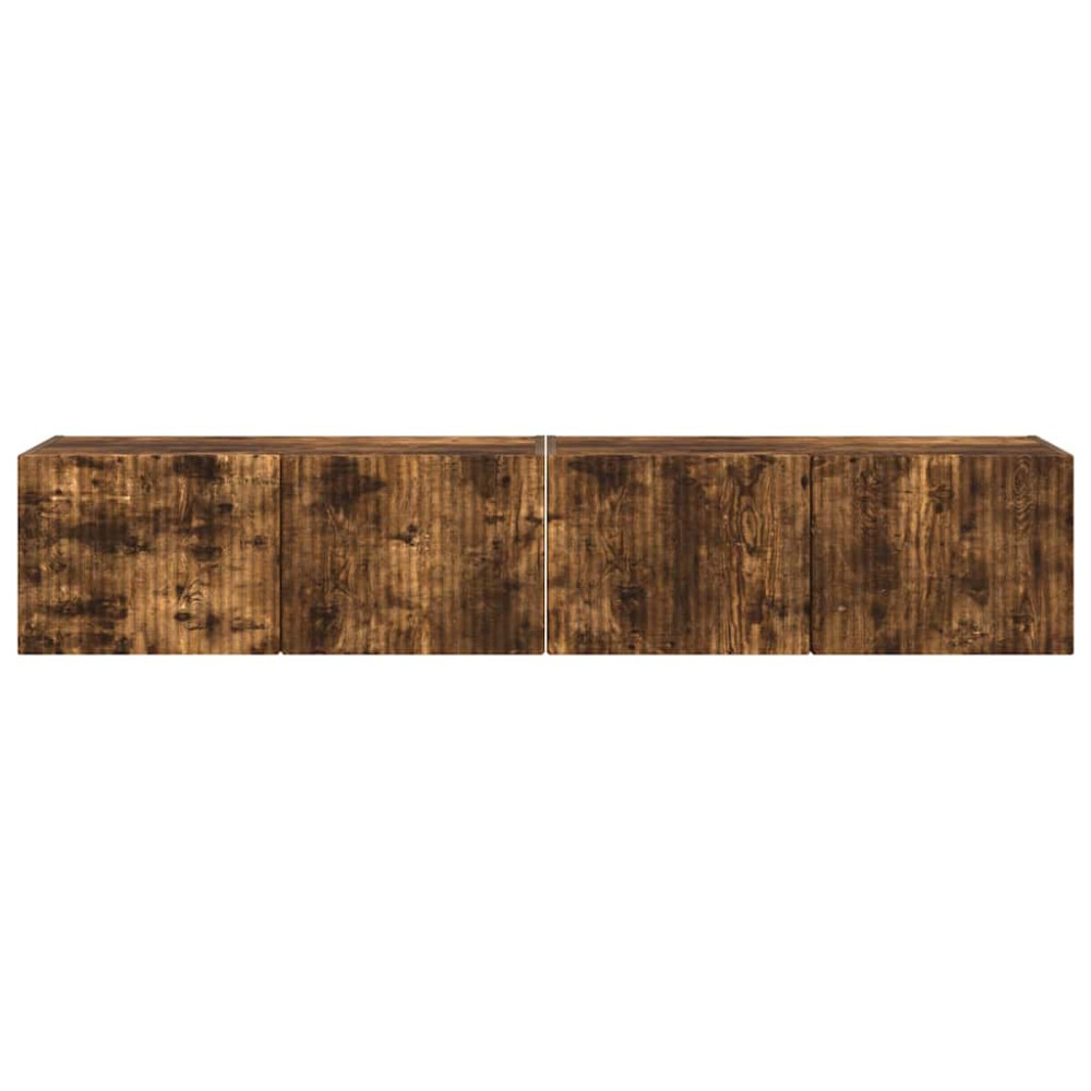 Produktbild för TV Vägghylla 2 pcs Rökt ek 78,5 x 31 x 29,5 cm Konstruerat trä