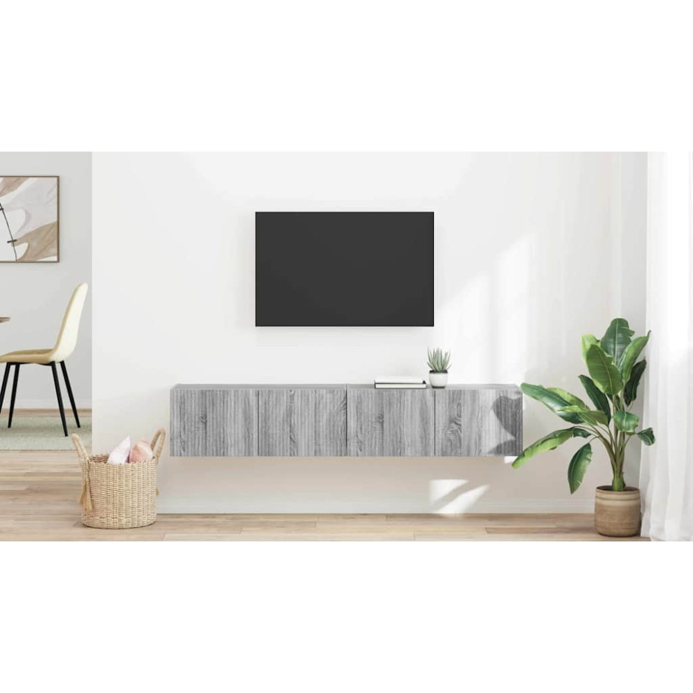 Produktbild för TV Vägghylla Väggmonterad 2 pcs Grå Sonoma 78,5 x 31 x 29,5 cm