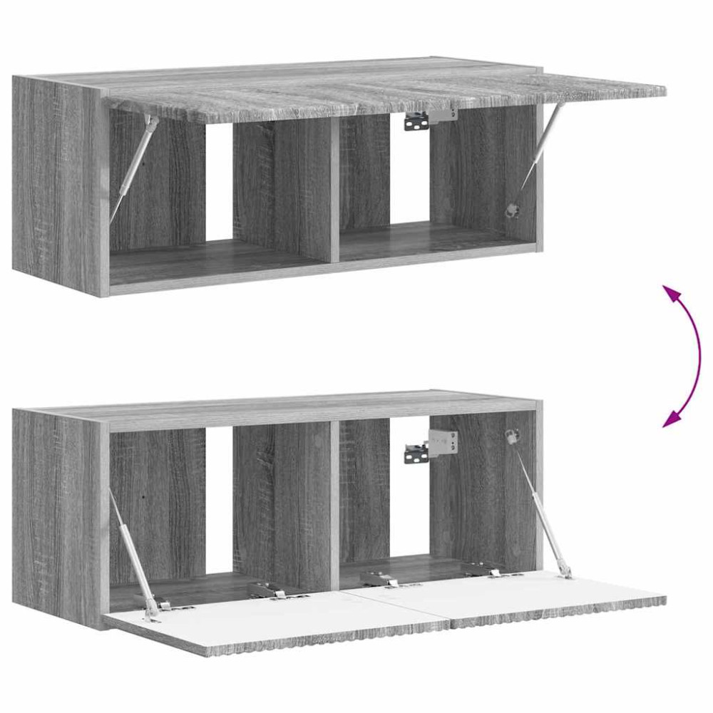 Produktbild för TV Vägghylla Väggmonterad 2 pcs Grå Sonoma 78,5 x 31 x 29,5 cm