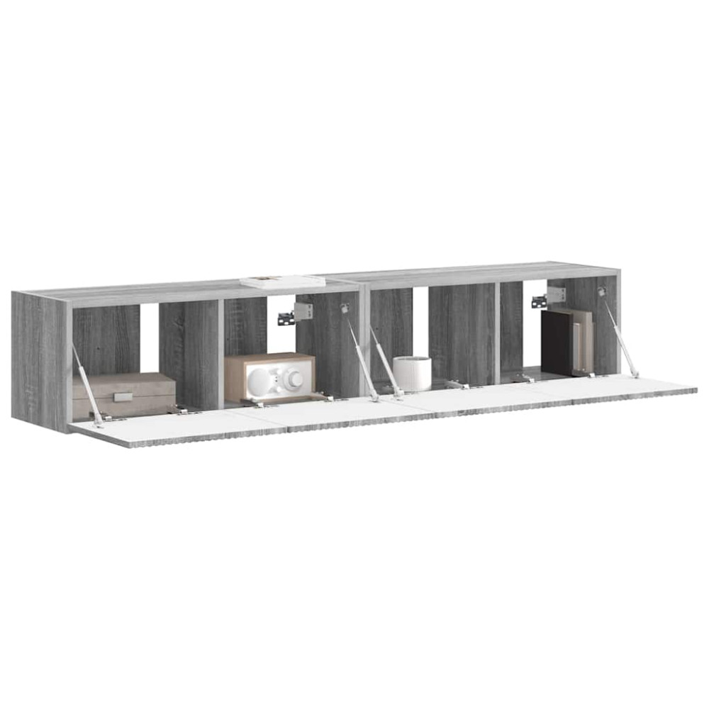Produktbild för TV Vägghylla Väggmonterad 2 pcs Grå Sonoma 78,5 x 31 x 29,5 cm
