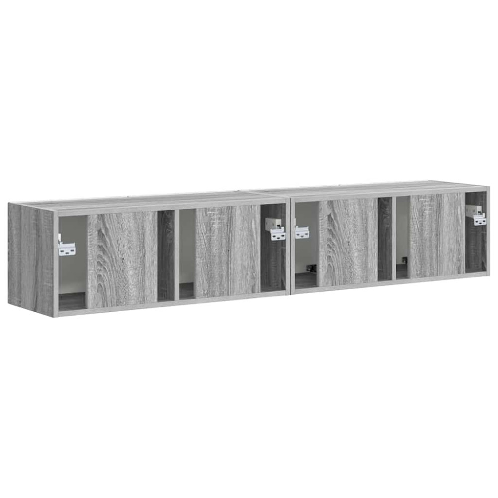 Produktbild för TV Vägghylla Väggmonterad 2 pcs Grå Sonoma 78,5 x 31 x 29,5 cm