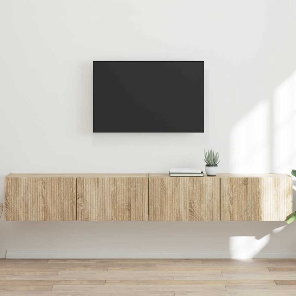 Produktbild för TV Vägghylla 2 pcs Sonoma 98 x 31 x 29,5 cm Konstruerat trä