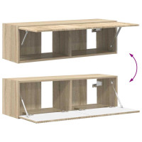 Produktbild för TV Vägghylla 2 pcs Sonoma 98 x 31 x 29,5 cm Konstruerat trä
