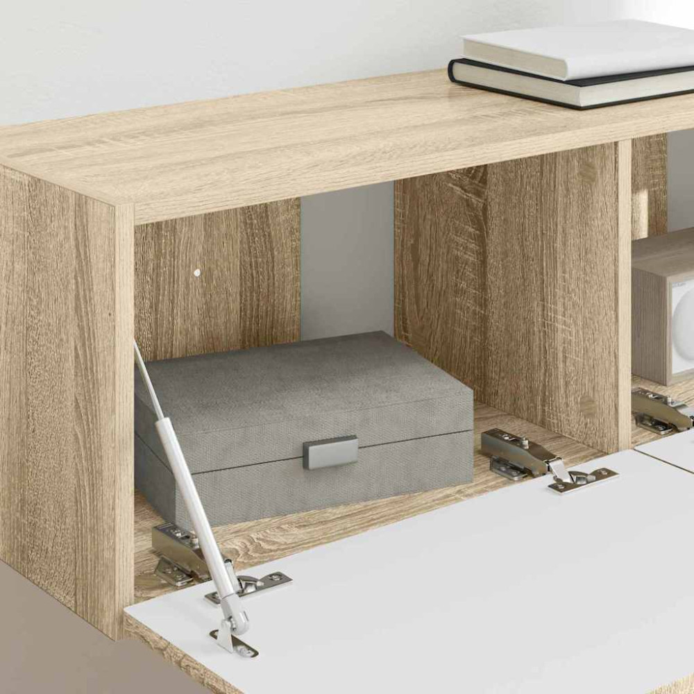 Produktbild för TV Vägghylla 2 pcs Sonoma 98 x 31 x 29,5 cm Konstruerat trä