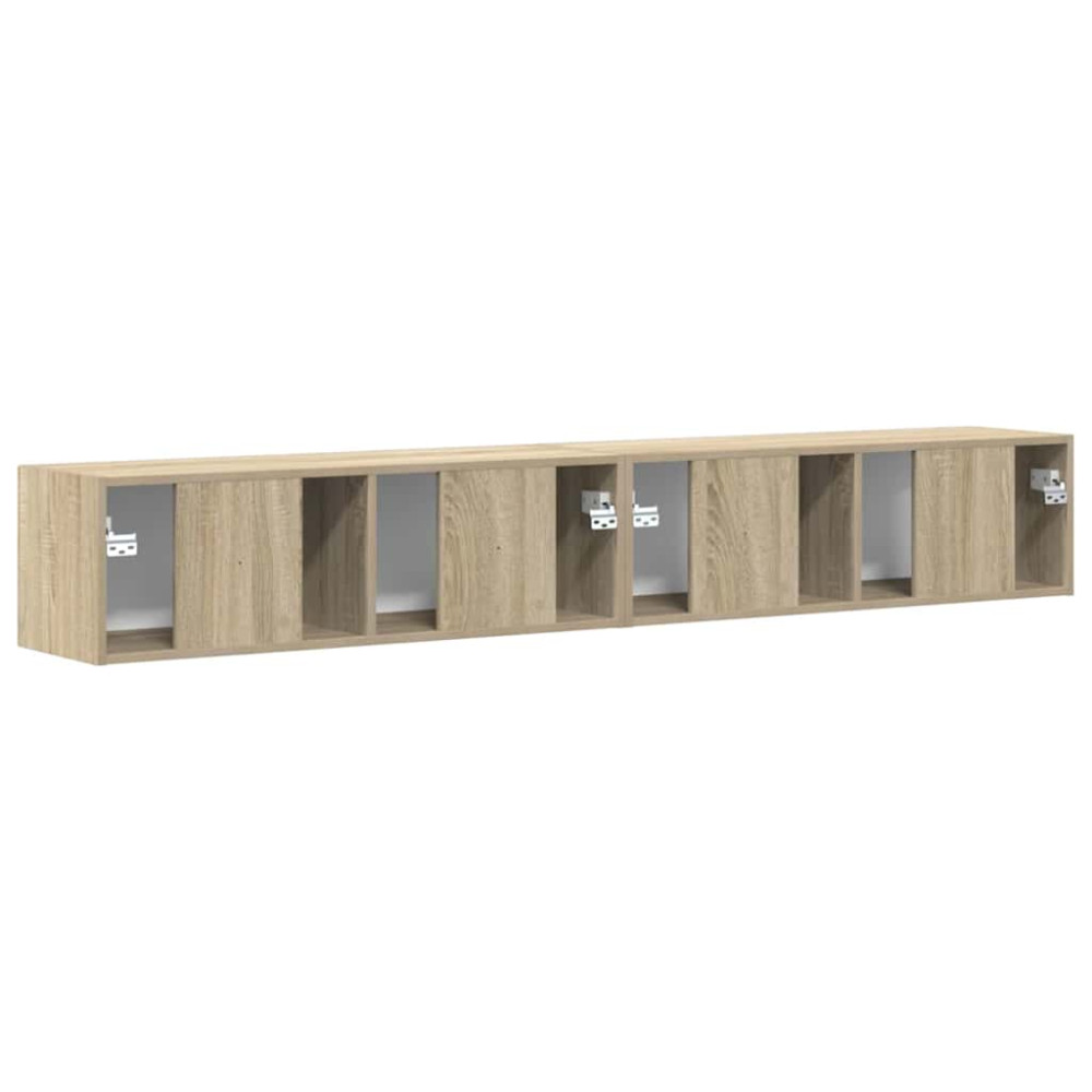 Produktbild för TV Vägghylla 2 pcs Sonoma 98 x 31 x 29,5 cm Konstruerat trä