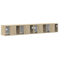 Produktbild för TV Vägghylla 2 pcs Sonoma 98 x 31 x 29,5 cm Konstruerat trä