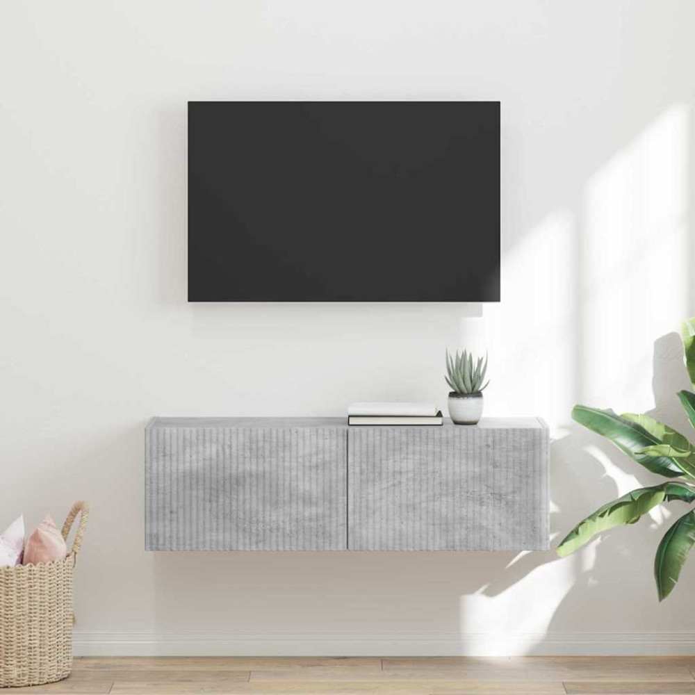 Produktbild för TV Vägghylla Betong 98 x 31 x 29,5 cm Konstruerat trä