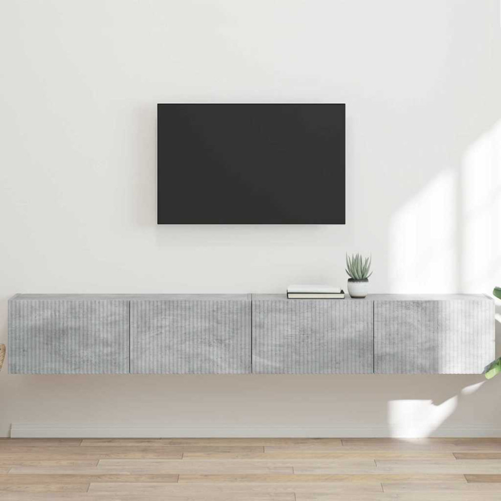Produktbild för TV Vägghylla 2 pcs Betong 98 x 31 x 29,5 cm Konstruerat trä