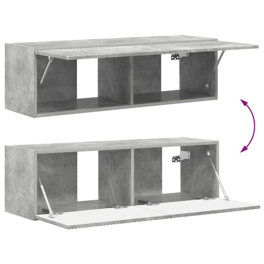 Produktbild för TV Vägghylla 2 pcs Betong 98 x 31 x 29,5 cm Konstruerat trä
