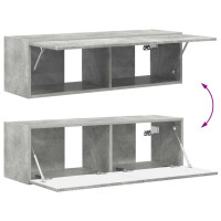 Produktbild för TV Vägghylla 2 pcs Betong 98 x 31 x 29,5 cm Konstruerat trä