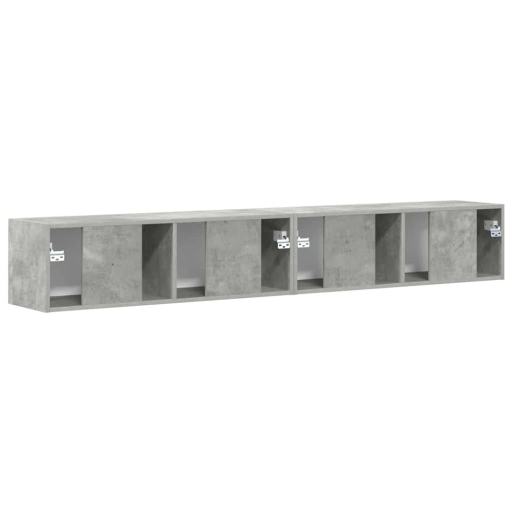 Produktbild för TV Vägghylla 2 pcs Betong 98 x 31 x 29,5 cm Konstruerat trä