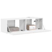 Produktbild för TV Vägghylla Glansig Vit 98 x 31 x 29,5 cm Konstruerat trä