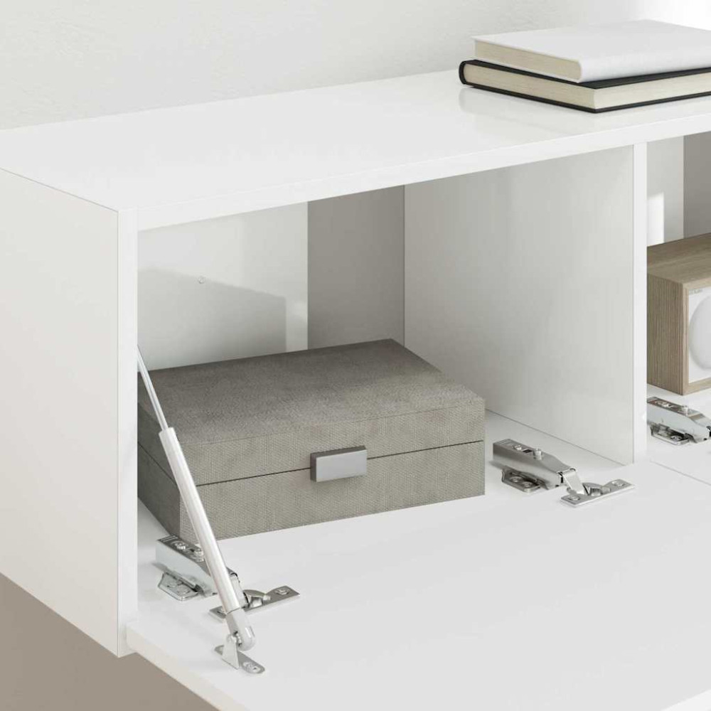 Produktbild för TV Vägghylla Glansig Vit 98 x 31 x 29,5 cm Konstruerat trä