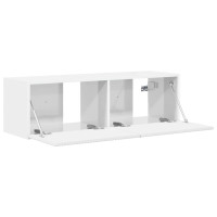 Produktbild för TV Vägghylla Glansig Vit 98 x 31 x 29,5 cm Konstruerat trä