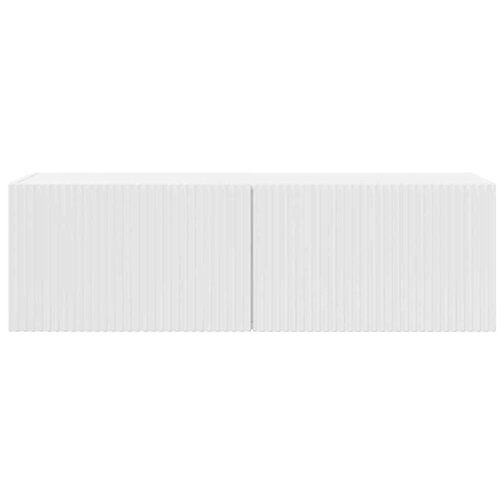 Produktbild för TV Vägghylla Glansig Vit 98 x 31 x 29,5 cm Konstruerat trä