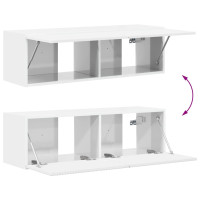 Produktbild för TV Vägghylla Glansig Vit 98 x 31 x 29,5 cm Konstruerat trä