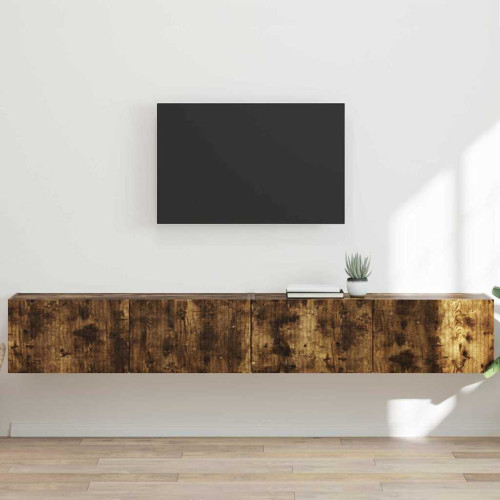 vidaXL TV Vägghylla 2 pcs Rökt ek 98 x 31 x 29,5 cm Konstruerat trä