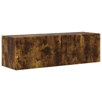 Produktbild för TV Vägghylla 2 pcs Rökt ek 98 x 31 x 29,5 cm Konstruerat trä