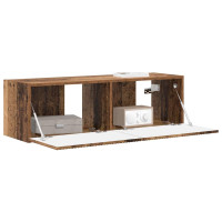 Produktbild för TV Vägghylla Gammalt trä 98 x 31 x 29,5 cm Konstruerat trä