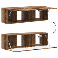 Produktbild för TV Vägghylla Väggmonterad 2 pcs Gammalt trä 98 x 31 x 29,5 cm