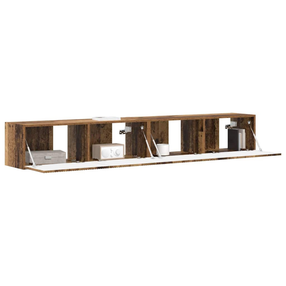 Produktbild för TV Vägghylla Väggmonterad 2 pcs Gammalt trä 98 x 31 x 29,5 cm