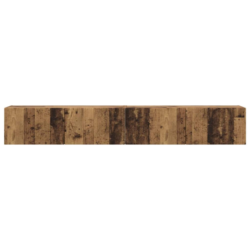 Produktbild för TV Vägghylla Väggmonterad 2 pcs Gammalt trä 98 x 31 x 29,5 cm