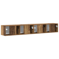 Produktbild för TV Vägghylla Väggmonterad 2 pcs Gammalt trä 98 x 31 x 29,5 cm