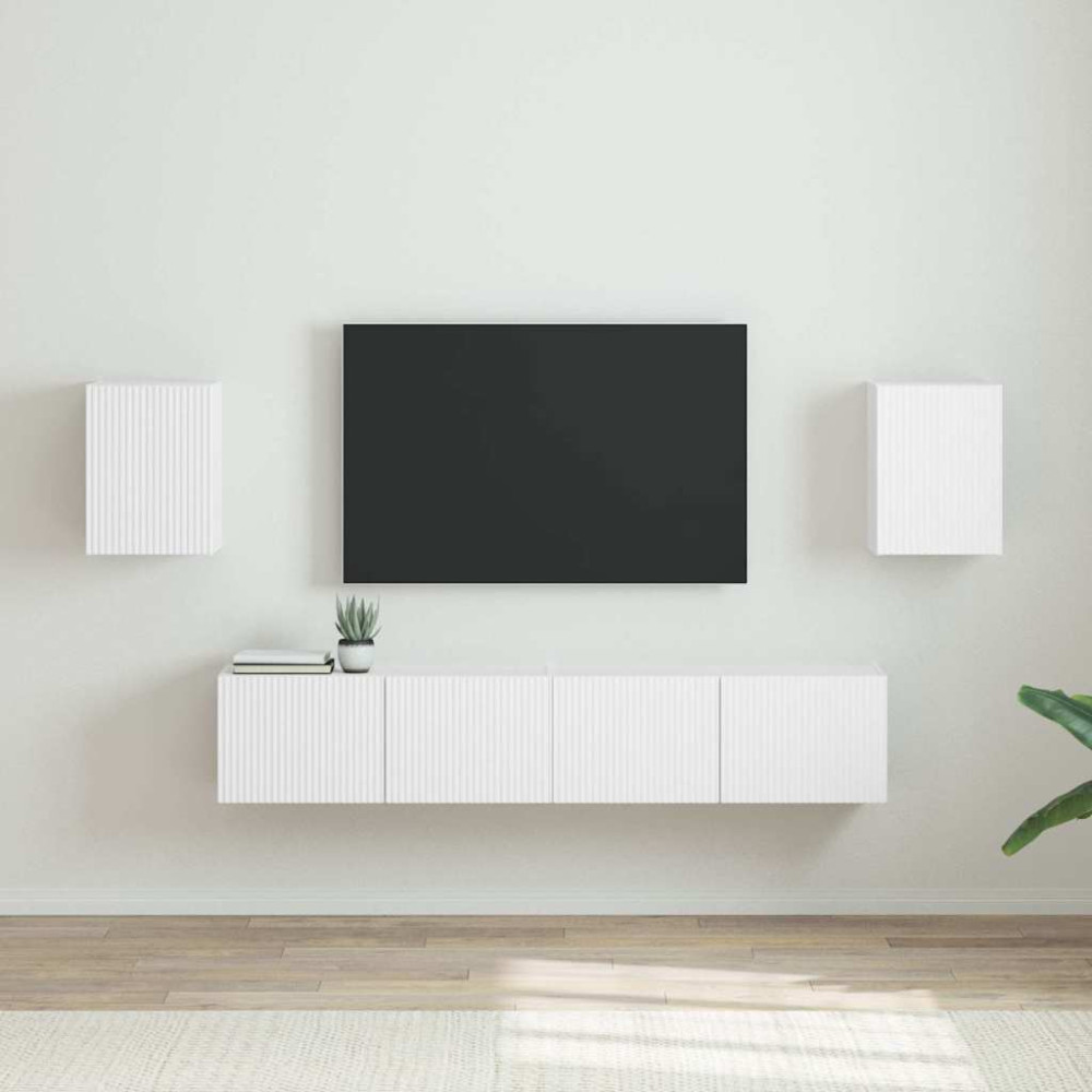 Produktbild för TV Vägghylla 2 pcs Vit 30 x 31 x 40 cm Konstruerat trä