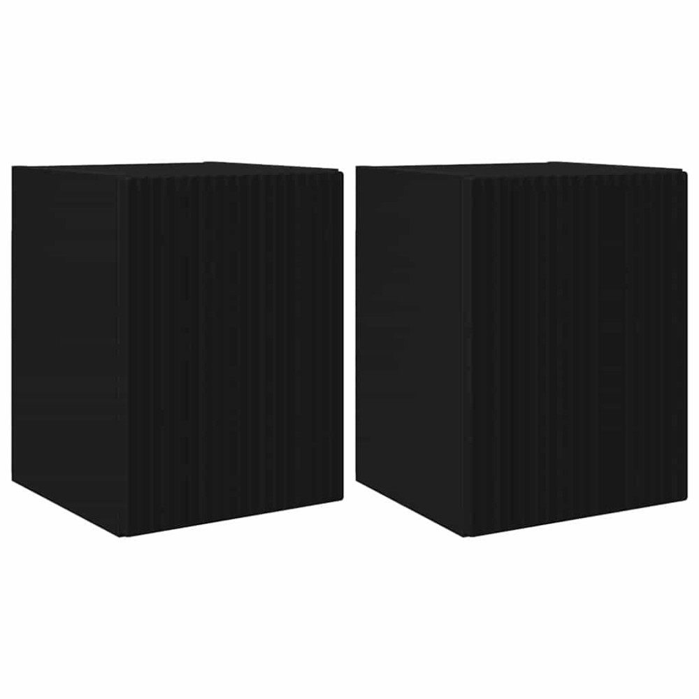 Produktbild för TV Vägghylla 2 pcs Svart 30 x 31 x 40 cm Konstruerat trä