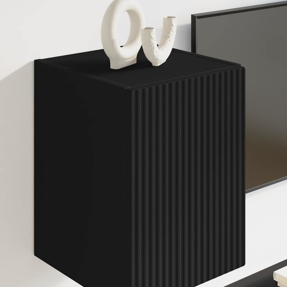 Produktbild för TV Vägghylla 2 pcs Svart 30 x 31 x 40 cm Konstruerat trä