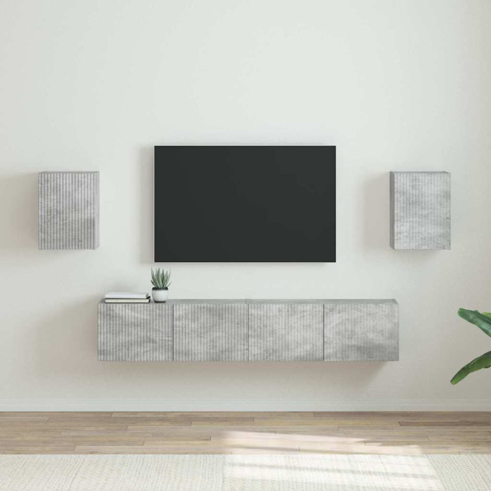 Produktbild för TV Vägghylla 2 pcs Betong 30 x 31 x 40 cm Konstruerat trä