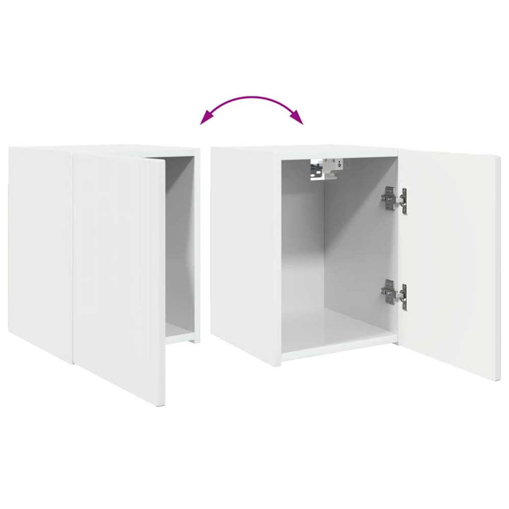 Produktbild för TV Vägghylla Glansig Vit 30 x 31 x 40 cm Konstruerat trä
