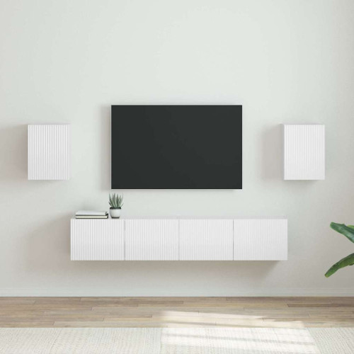 vidaXL TV Vägghylla 2 pcs Glansig Vit 30 x 31 x 40 cm Konstruerat trä