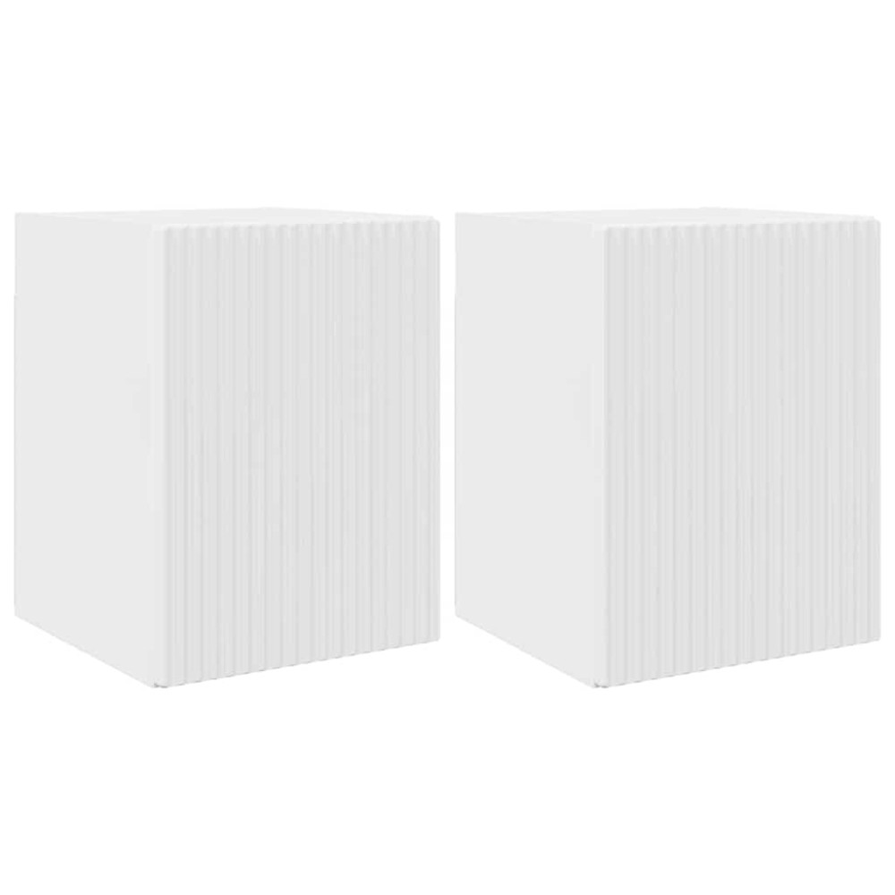 Produktbild för TV Vägghylla 2 pcs Glansig Vit 30 x 31 x 40 cm Konstruerat trä