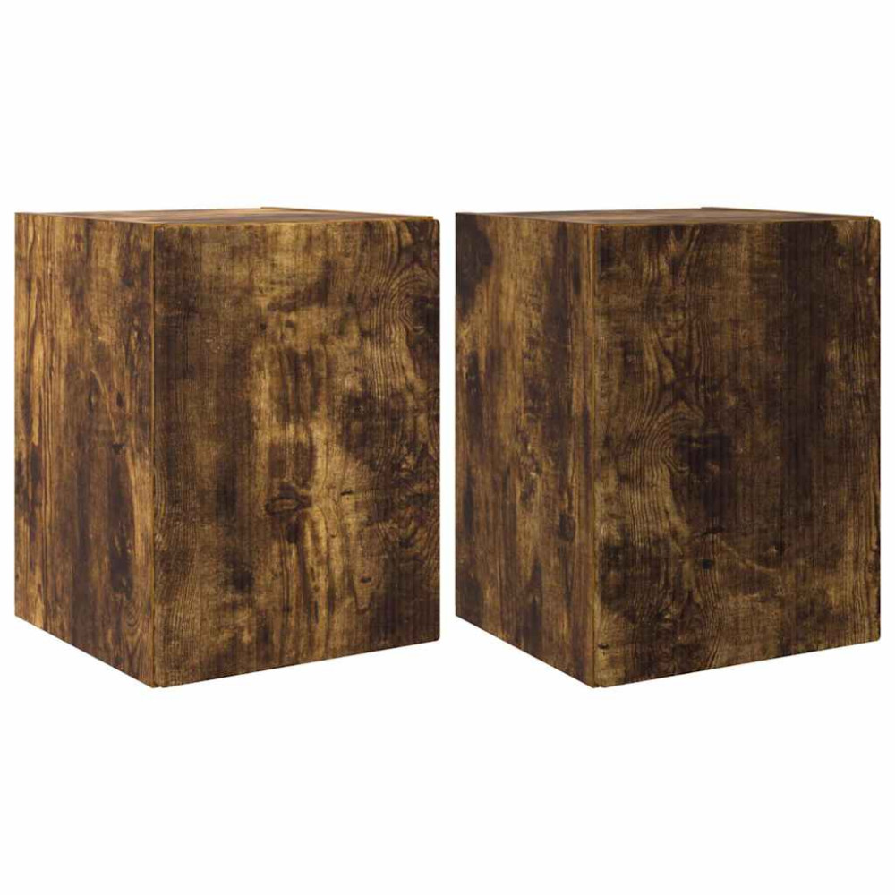 Produktbild för TV Vägghylla 2 pcs Rökt ek 30 x 31 x 40 cm Konstruerat trä