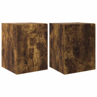 Produktbild för TV Vägghylla 2 pcs Rökt ek 30 x 31 x 40 cm Konstruerat trä