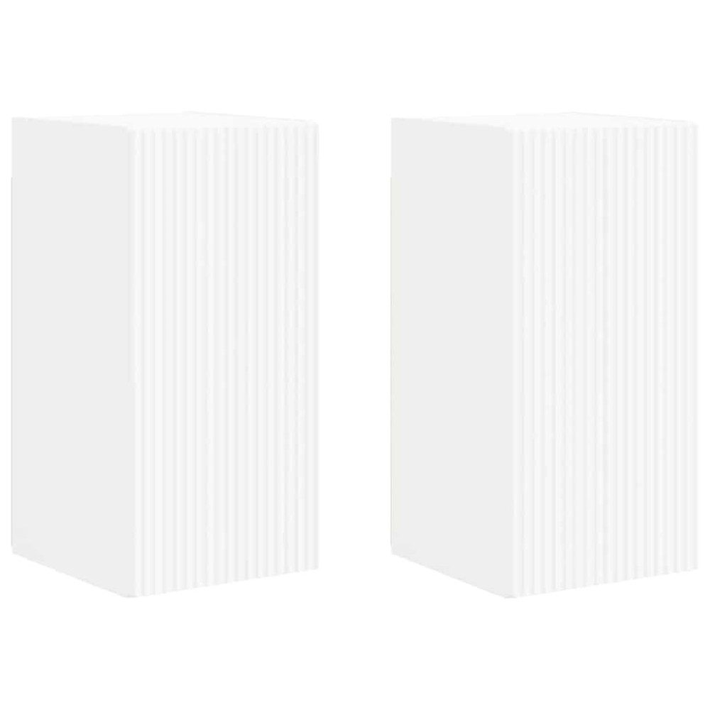 Produktbild för TV Vägghylla 2 pcs Vit 30 x 31 x 60 cm Konstruerat trä