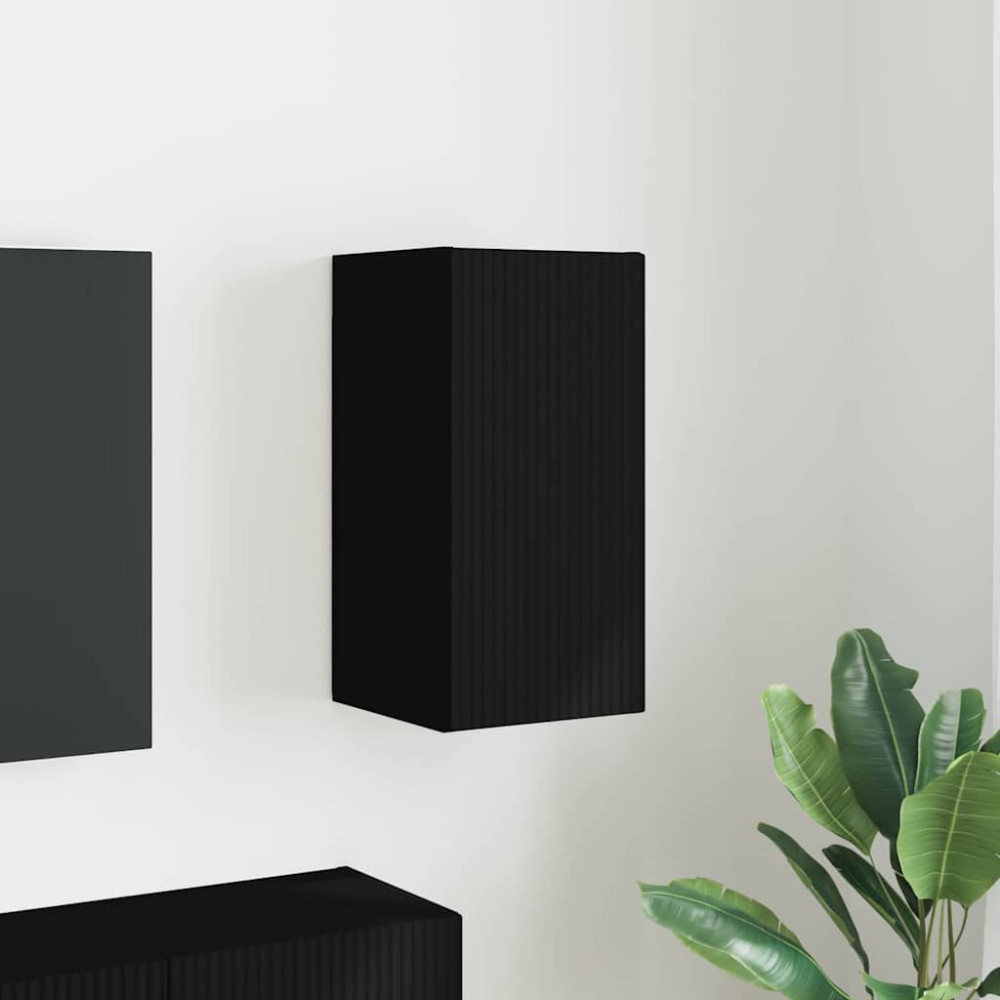 Produktbild för TV Vägghylla Väggmonterad Svart 30 x 31 x 60 cm Konstruerat trä