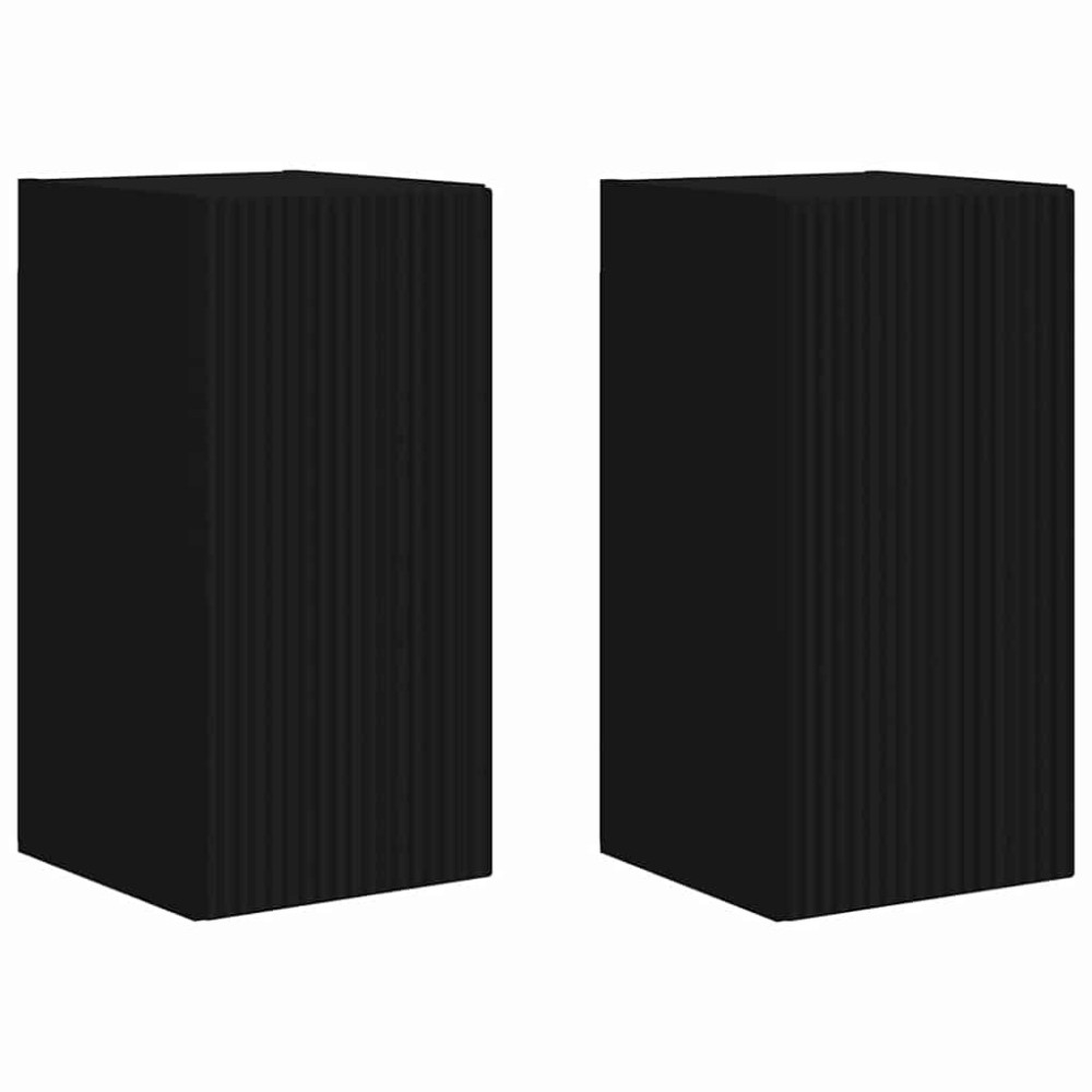 Produktbild för TV Vägghylla 2 pcs Svart 30 x 31 x 60 cm Konstruerat trä