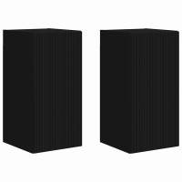 Produktbild för TV Vägghylla 2 pcs Svart 30 x 31 x 60 cm Konstruerat trä