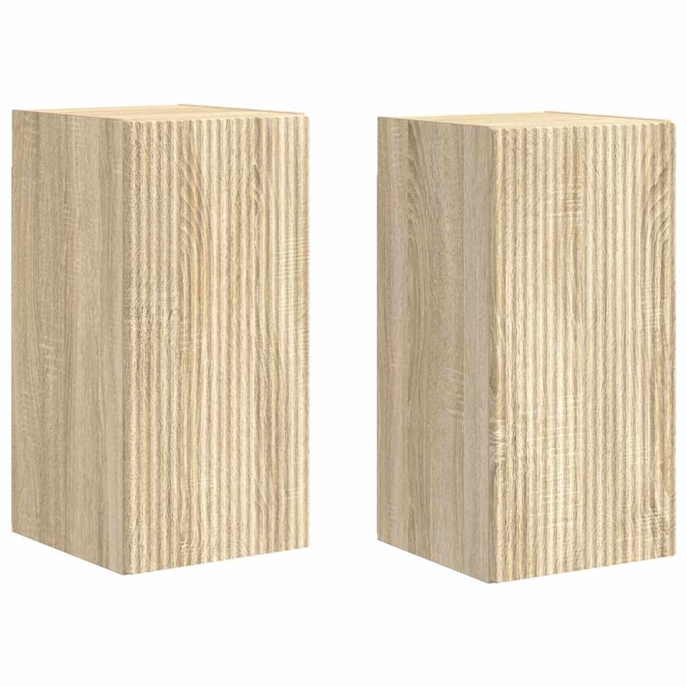 Produktbild för TV Vägghylla 2 pcs Sonoma 30 x 31 x 60 cm Konstruerat trä