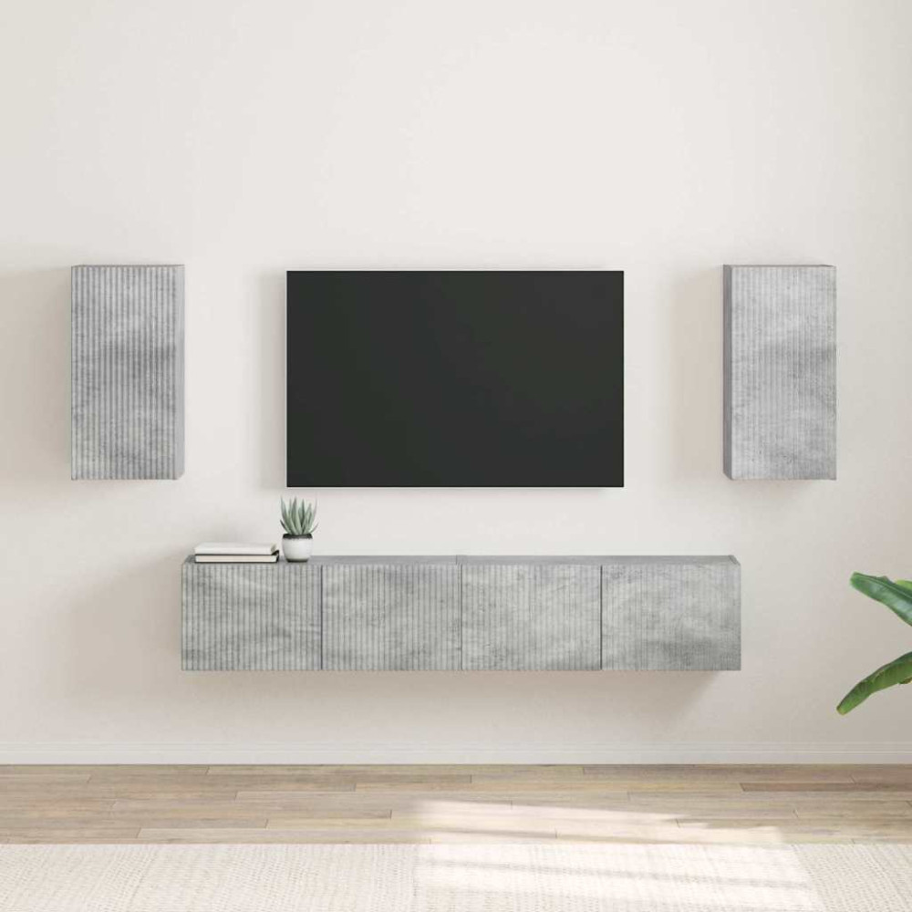 Produktbild för TV Vägghylla 2 pcs Betong 30 x 31 x 60 cm Konstruerat trä