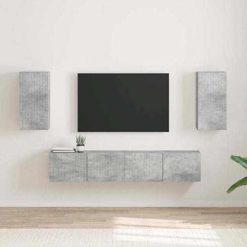 vidaXL TV Vägghylla 2 pcs Betong 30 x 31 x 60 cm Konstruerat trä