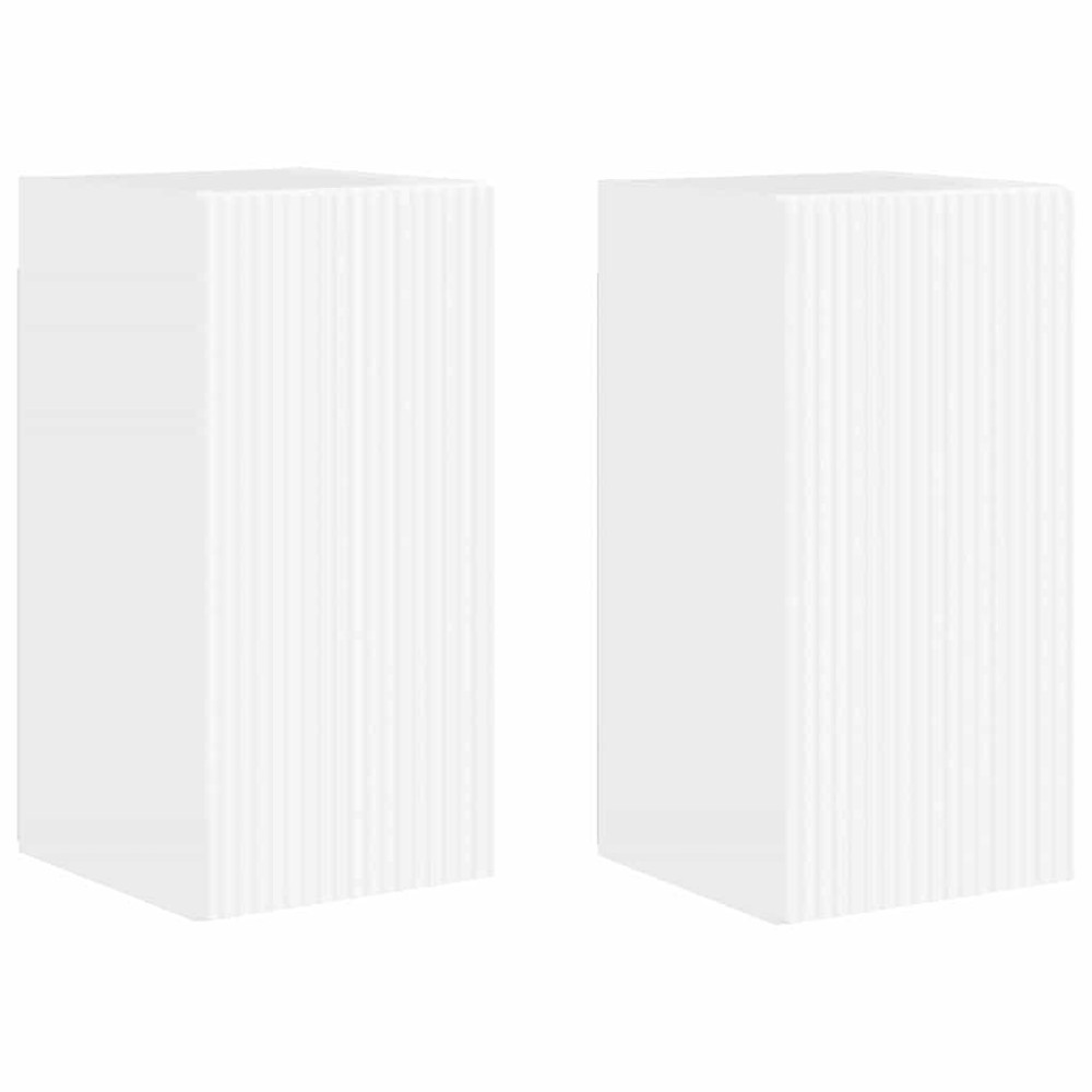 Produktbild för TV Vägghylla 2 pcs Glansig Vit 30 x 31 x 60 cm Konstruerat trä