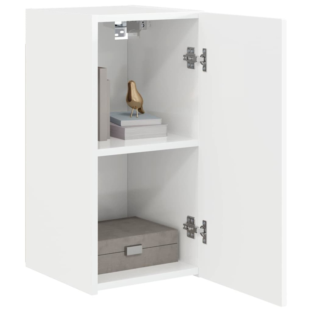 Produktbild för TV Vägghylla 2 pcs Glansig Vit 30 x 31 x 60 cm Konstruerat trä