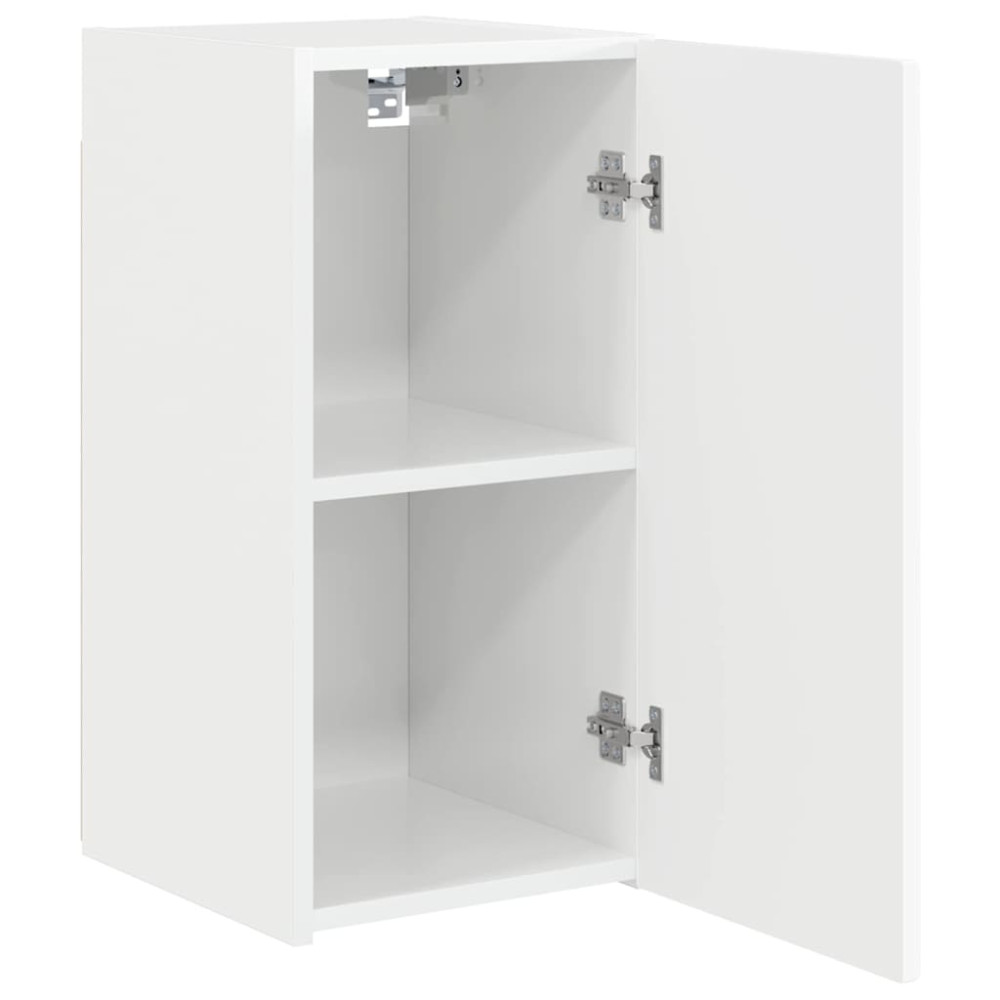 Produktbild för TV Vägghylla 2 pcs Glansig Vit 30 x 31 x 60 cm Konstruerat trä