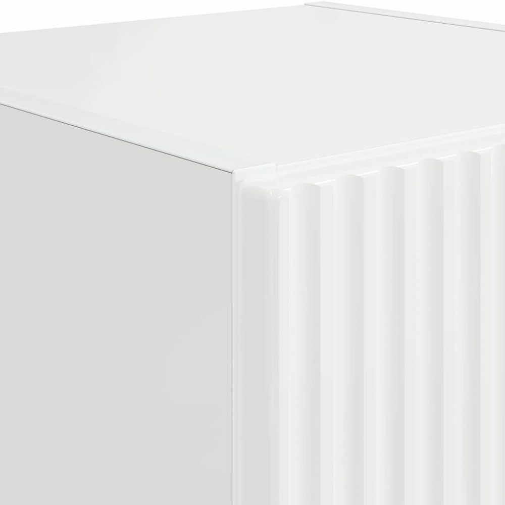 Produktbild för TV Vägghylla 2 pcs Glansig Vit 30 x 31 x 60 cm Konstruerat trä