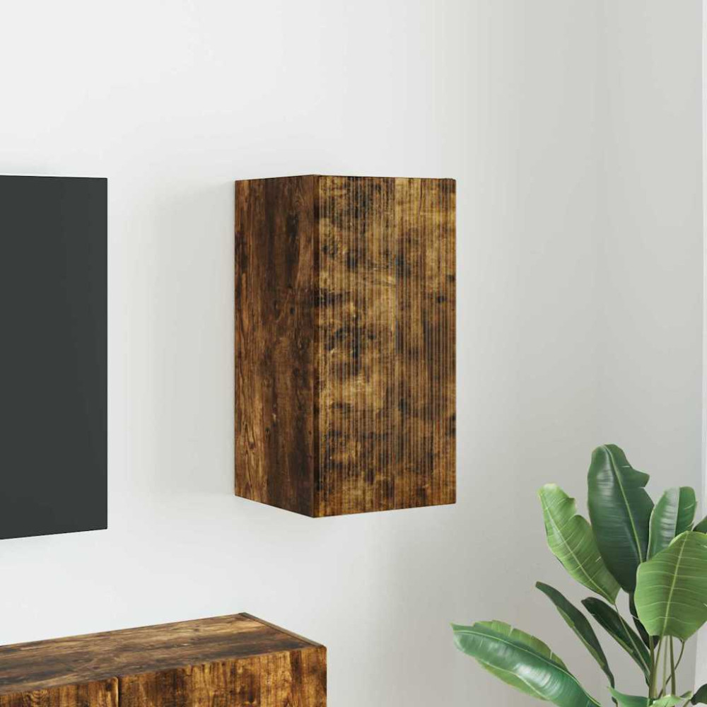Produktbild för TV Vägghylla Rökt ek 30 x 31 x 60 cm Konstruerat trä