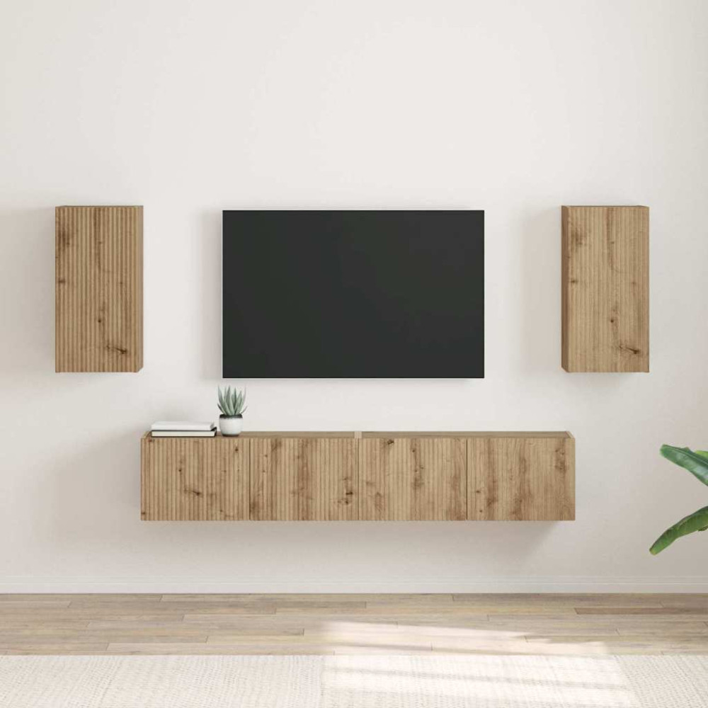 Produktbild för TV Vägghylla 2 pcs Artisan Ek Konstruerat trä